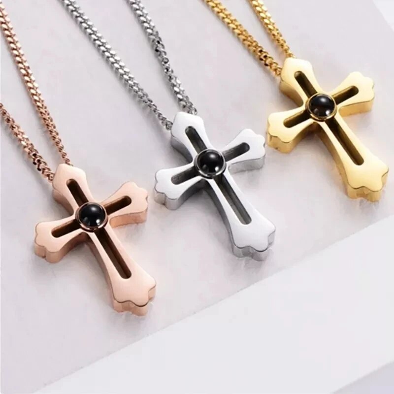 Collar Con Foto Personalizada Cruz Infinita
