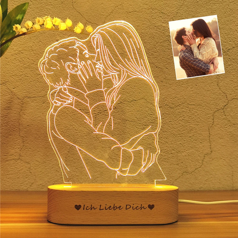 Placa Com Foto e Frase Personalizada Com Iluminação