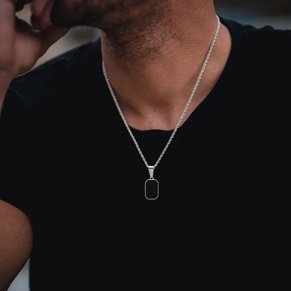 Colar Masculino Elegante Geométrico Moderno Cubano de Rua