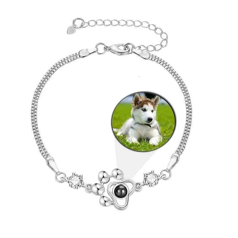 Pulseira Foto Pet Infinito Personalizada Patinha