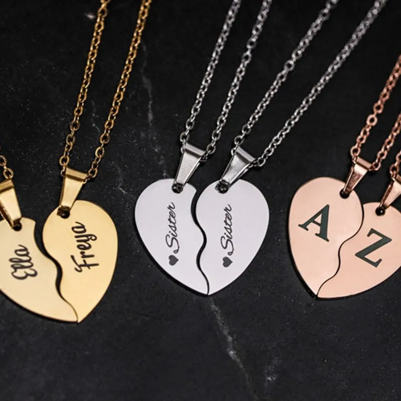 Colar Nome Personalizado Coração Duplo Integrado Feminino